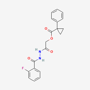 molecular formula C19H17FN2O4 B7638505 [2-[2-(2-Fluorobenzoyl)hydrazinyl]-2-oxoethyl] 1-phenylcyclopropane-1-carboxylate 