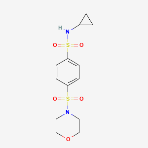 molecular formula C13H18N2O5S2 B7638517 N-cyclopropyl-4-morpholin-4-ylsulfonylbenzenesulfonamide 