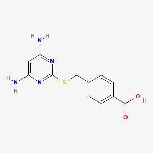 molecular formula C12H12N4O2S B7638531 4-[(4,6-Diaminopyrimidin-2-yl)sulfanylmethyl]benzoic acid 