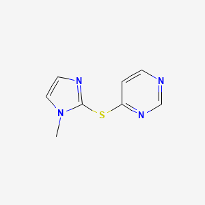 molecular formula C8H8N4S B7638554 4-(1-Methylimidazol-2-yl)sulfanylpyrimidine 