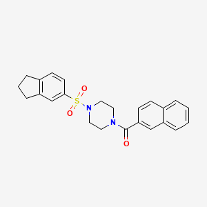 molecular formula C24H24N2O3S B7638563 [4-(2,3-dihydro-1H-inden-5-ylsulfonyl)piperazin-1-yl]-naphthalen-2-ylmethanone 