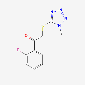 molecular formula C10H9FN4OS B7638569 1-(2-Fluorophenyl)-2-(1-methyltetrazol-5-yl)sulfanylethanone 