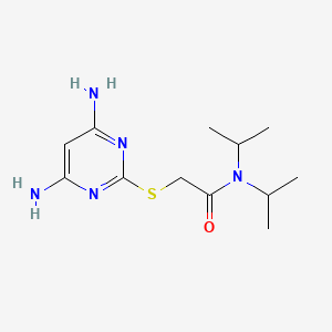 molecular formula C12H21N5OS B7638575 2-(4,6-diaminopyrimidin-2-yl)sulfanyl-N,N-di(propan-2-yl)acetamide 