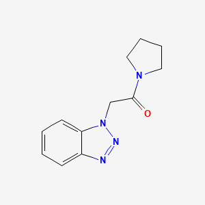 molecular formula C12H14N4O B7638632 2-(Benzotriazol-1-yl)-1-pyrrolidin-1-ylethanone 