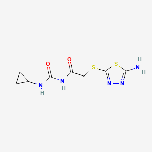 2-[(5-amino-1,3,4-thiadiazol-2-yl)sulfanyl]-N-(cyclopropylcarbamoyl)acetamide