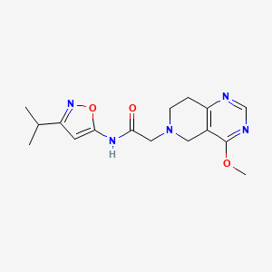 molecular formula C16H21N5O3 B7638790 2-(4-methoxy-7,8-dihydro-5H-pyrido[4,3-d]pyrimidin-6-yl)-N-(3-propan-2-yl-1,2-oxazol-5-yl)acetamide 