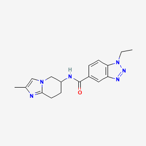 molecular formula C17H20N6O B7638794 1-ethyl-N-(2-methyl-5,6,7,8-tetrahydroimidazo[1,2-a]pyridin-6-yl)benzotriazole-5-carboxamide 