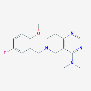 molecular formula C17H21FN4O B7638814 6-[(5-fluoro-2-methoxyphenyl)methyl]-N,N-dimethyl-7,8-dihydro-5H-pyrido[4,3-d]pyrimidin-4-amine 