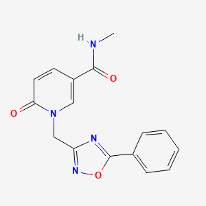 N-methyl-6-oxo-1-[(5-phenyl-1,2,4-oxadiazol-3-yl)methyl]pyridine-3-carboxamide