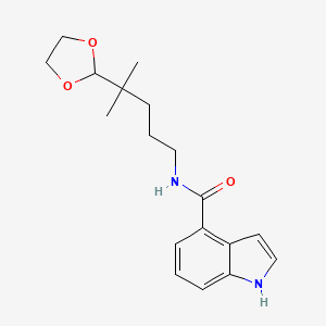 molecular formula C18H24N2O3 B7638904 N-[4-(1,3-dioxolan-2-yl)-4-methylpentyl]-1H-indole-4-carboxamide 