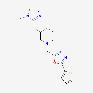 2-[[3-[(1-Methylimidazol-2-yl)methyl]piperidin-1-yl]methyl]-5-thiophen-2-yl-1,3,4-oxadiazole