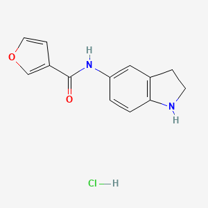 molecular formula C13H13ClN2O2 B7638962 N-(2,3-dihydro-1H-indol-5-yl)furan-3-carboxamide;hydrochloride 