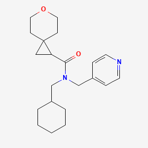 molecular formula C21H30N2O2 B7639027 N-(cyclohexylmethyl)-N-(pyridin-4-ylmethyl)-6-oxaspiro[2.5]octane-2-carboxamide 