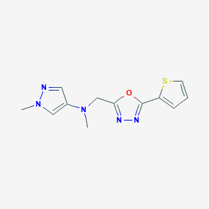 N,1-dimethyl-N-[(5-thiophen-2-yl-1,3,4-oxadiazol-2-yl)methyl]pyrazol-4-amine