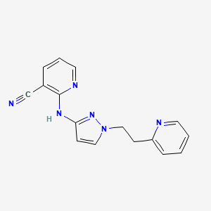 2-[[1-(2-Pyridin-2-ylethyl)pyrazol-3-yl]amino]pyridine-3-carbonitrile