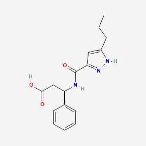 3-phenyl-3-[(5-propyl-1H-pyrazole-3-carbonyl)amino]propanoic acid