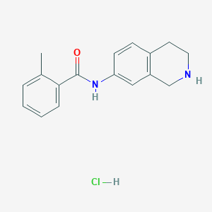 molecular formula C17H19ClN2O B7639110 2-methyl-N-(1,2,3,4-tetrahydroisoquinolin-7-yl)benzamide;hydrochloride 