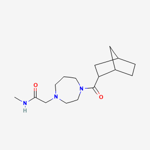 molecular formula C16H27N3O2 B7639119 2-[4-(bicyclo[2.2.1]heptane-2-carbonyl)-1,4-diazepan-1-yl]-N-methylacetamide 