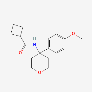 N-[4-(4-methoxyphenyl)oxan-4-yl]cyclobutanecarboxamide