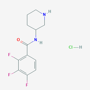 molecular formula C12H14ClF3N2O B7639180 2,3,4-trifluoro-N-piperidin-3-ylbenzamide;hydrochloride 