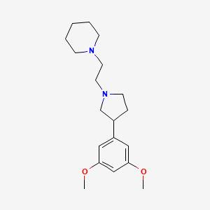 molecular formula C19H30N2O2 B7639187 1-[2-[3-(3,5-Dimethoxyphenyl)pyrrolidin-1-yl]ethyl]piperidine 