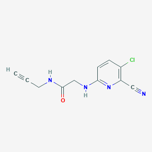 molecular formula C11H9ClN4O B7639211 2-[(5-chloro-6-cyanopyridin-2-yl)amino]-N-prop-2-ynylacetamide 