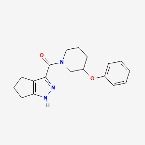 molecular formula C18H21N3O2 B7639220 (3-Phenoxypiperidin-1-yl)-(1,4,5,6-tetrahydrocyclopenta[c]pyrazol-3-yl)methanone 