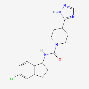 N-(5-chloro-2,3-dihydro-1H-inden-1-yl)-4-(1H-1,2,4-triazol-5-yl)piperidine-1-carboxamide