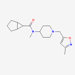 molecular formula C18H27N3O2 B7639248 N-methyl-N-[1-[(3-methyl-1,2-oxazol-5-yl)methyl]piperidin-4-yl]bicyclo[3.1.0]hexane-6-carboxamide 