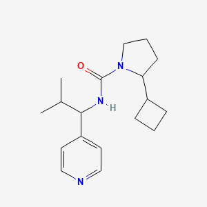 molecular formula C18H27N3O B7639262 2-cyclobutyl-N-(2-methyl-1-pyridin-4-ylpropyl)pyrrolidine-1-carboxamide 