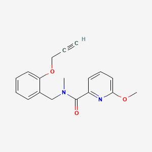 molecular formula C18H18N2O3 B7639292 6-methoxy-N-methyl-N-[(2-prop-2-ynoxyphenyl)methyl]pyridine-2-carboxamide 