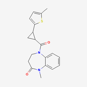 1-Methyl-5-[2-(5-methylthiophen-2-yl)cyclopropanecarbonyl]-3,4-dihydro-1,5-benzodiazepin-2-one