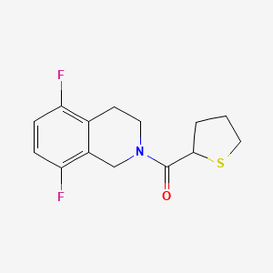 molecular formula C14H15F2NOS B7639313 (5,8-difluoro-3,4-dihydro-1H-isoquinolin-2-yl)-(thiolan-2-yl)methanone 