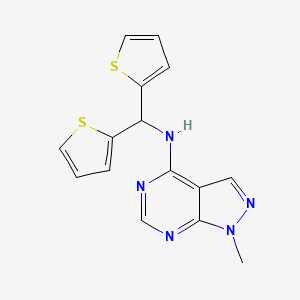 molecular formula C15H13N5S2 B7639316 N-(dithiophen-2-ylmethyl)-1-methylpyrazolo[3,4-d]pyrimidin-4-amine 