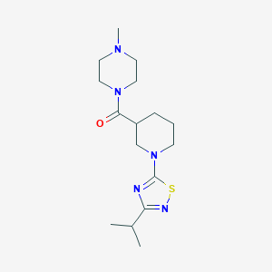 molecular formula C16H27N5OS B7639389 (4-Methylpiperazin-1-yl)-[1-(3-propan-2-yl-1,2,4-thiadiazol-5-yl)piperidin-3-yl]methanone 