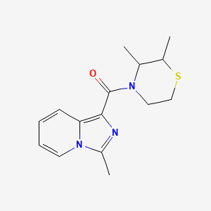 molecular formula C15H19N3OS B7639404 (2,3-Dimethylthiomorpholin-4-yl)-(3-methylimidazo[1,5-a]pyridin-1-yl)methanone 