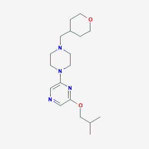 2-(2-Methylpropoxy)-6-[4-(oxan-4-ylmethyl)piperazin-1-yl]pyrazine