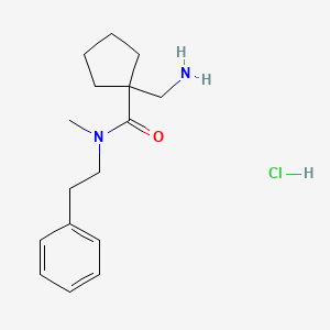 1-(aminomethyl)-N-methyl-N-(2-phenylethyl)cyclopentane-1-carboxamide;hydrochloride