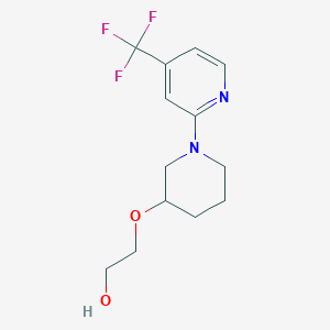 molecular formula C13H17F3N2O2 B7639477 2-[1-[4-(Trifluoromethyl)pyridin-2-yl]piperidin-3-yl]oxyethanol 