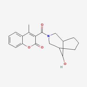 molecular formula C19H21NO4 B7639591 3-(9-Hydroxy-3-azabicyclo[3.3.1]nonane-3-carbonyl)-4-methylchromen-2-one 