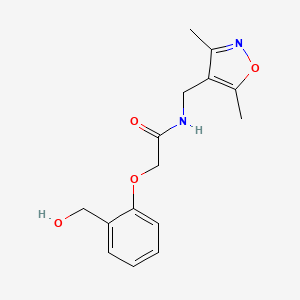 molecular formula C15H18N2O4 B7639636 N-[(3,5-dimethyl-1,2-oxazol-4-yl)methyl]-2-[2-(hydroxymethyl)phenoxy]acetamide 