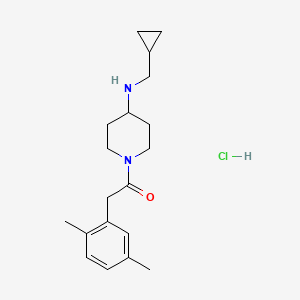 molecular formula C19H29ClN2O B7639639 1-[4-(Cyclopropylmethylamino)piperidin-1-yl]-2-(2,5-dimethylphenyl)ethanone;hydrochloride 