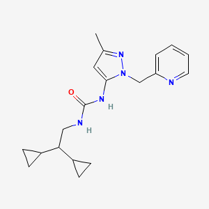 1-(2,2-Dicyclopropylethyl)-3-[5-methyl-2-(pyridin-2-ylmethyl)pyrazol-3-yl]urea