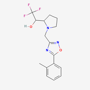 2,2,2-Trifluoro-1-[1-[[5-(2-methylphenyl)-1,2,4-oxadiazol-3-yl]methyl]pyrrolidin-2-yl]ethanol