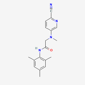 molecular formula C18H20N4O B7639668 2-[(6-cyanopyridin-3-yl)-methylamino]-N-(2,4,6-trimethylphenyl)acetamide 