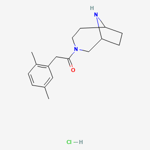 molecular formula C17H25ClN2O B7639703 1-(3,9-Diazabicyclo[4.2.1]nonan-3-yl)-2-(2,5-dimethylphenyl)ethanone;hydrochloride 