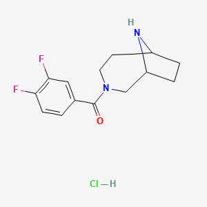 molecular formula C14H17ClF2N2O B7639708 3,9-Diazabicyclo[4.2.1]nonan-3-yl-(3,4-difluorophenyl)methanone;hydrochloride 