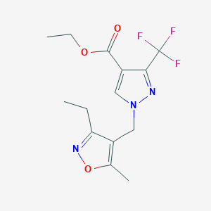 Ethyl 1-[(3-ethyl-5-methyl-1,2-oxazol-4-yl)methyl]-3-(trifluoromethyl)pyrazole-4-carboxylate