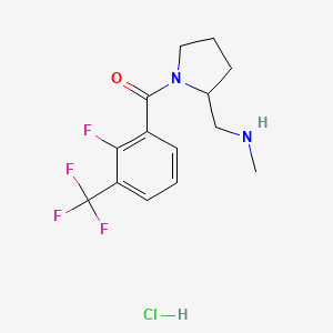 molecular formula C14H17ClF4N2O B7639732 [2-Fluoro-3-(trifluoromethyl)phenyl]-[2-(methylaminomethyl)pyrrolidin-1-yl]methanone;hydrochloride 