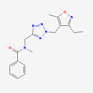 N-[[2-[(3-ethyl-5-methyl-1,2-oxazol-4-yl)methyl]tetrazol-5-yl]methyl]-N-methylbenzamide